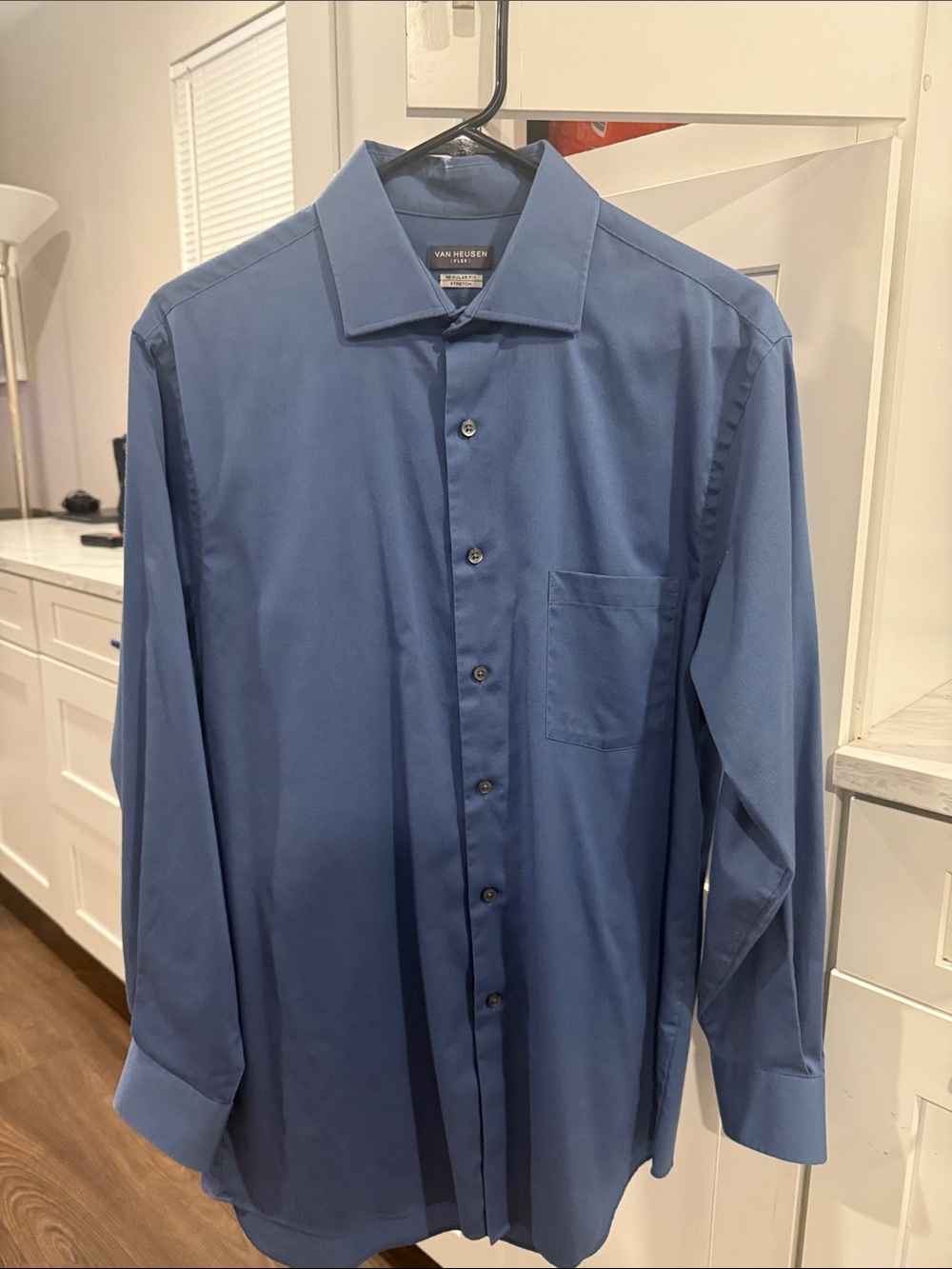 Van Heusen Men's Slate Blue Dress Shirt - Long Sleeve